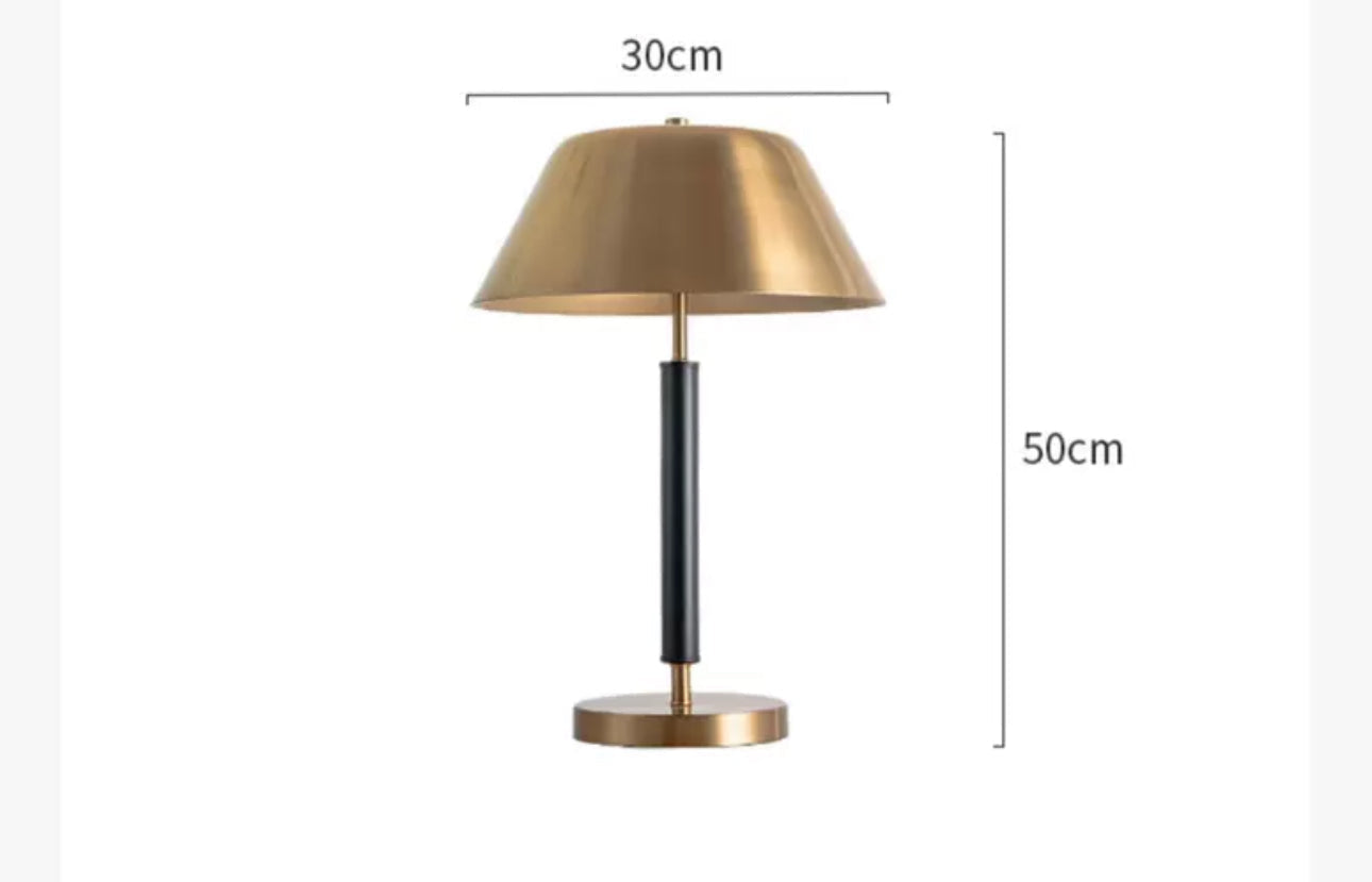 Modern Brass and Black Iron Table Lamp – Luxury Accent Light for Living Room or Bedroom - Art Deco Lamps