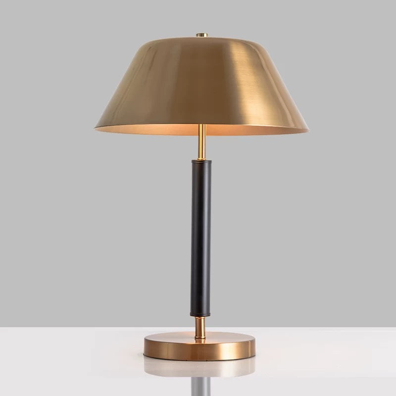 Modern Brass and Black Iron Table Lamp – Luxury Accent Light for Living Room or Bedroom - Lamps