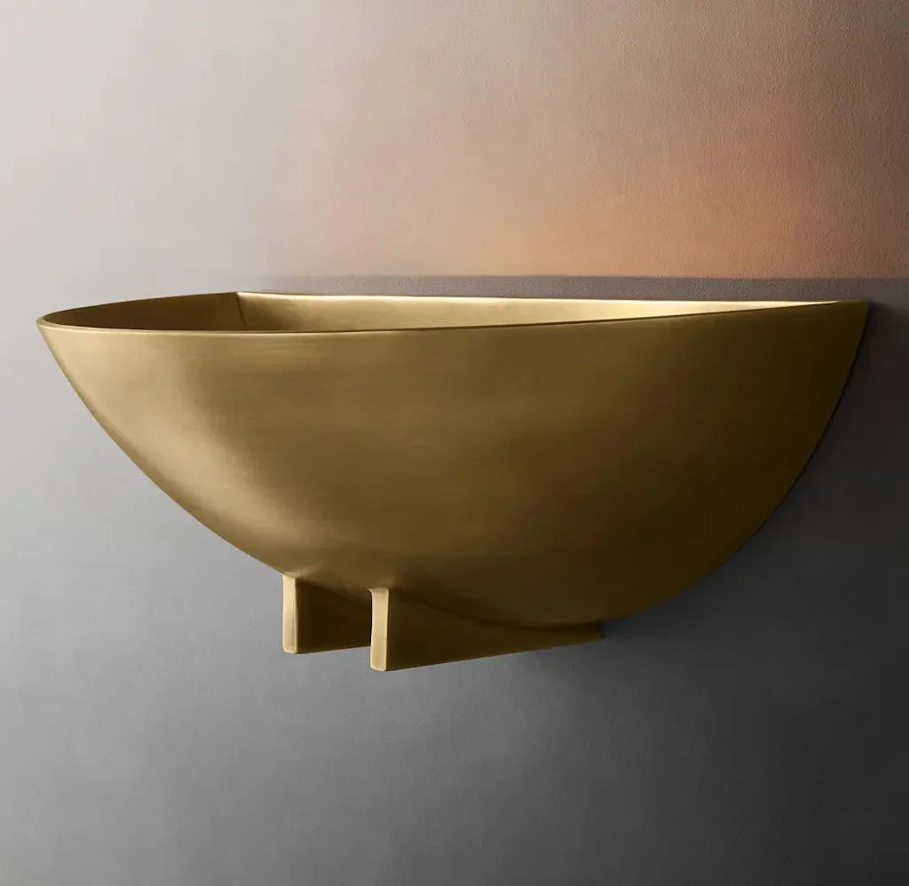 Modern Brass Bowl Wall Sconce for Living Room or Hallway - Sconces