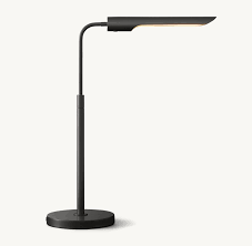 Brass Led Desk Lamp with Adjustable Arm – Modern Minimalist Task for Office Bedroom or Study - Table Lamps