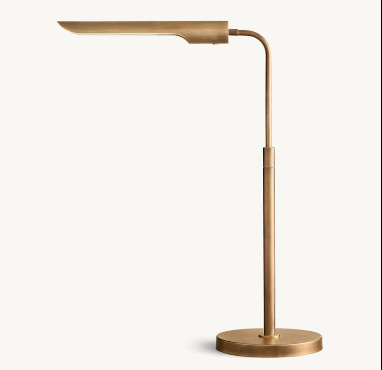 Brass Led Desk Lamp with Adjustable Arm – Modern Minimalist Task for Office Bedroom or Study - Table Lamps