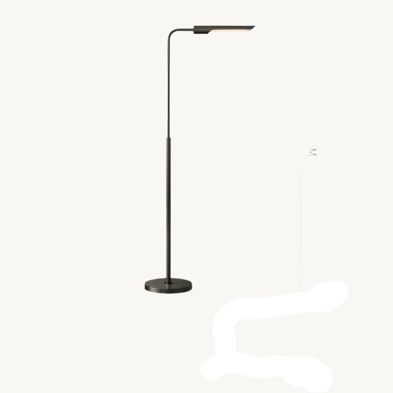 Mid-century Brass Led Floor Lamp for Office Bedroom or Living Room - Minimalist Floor Lamps