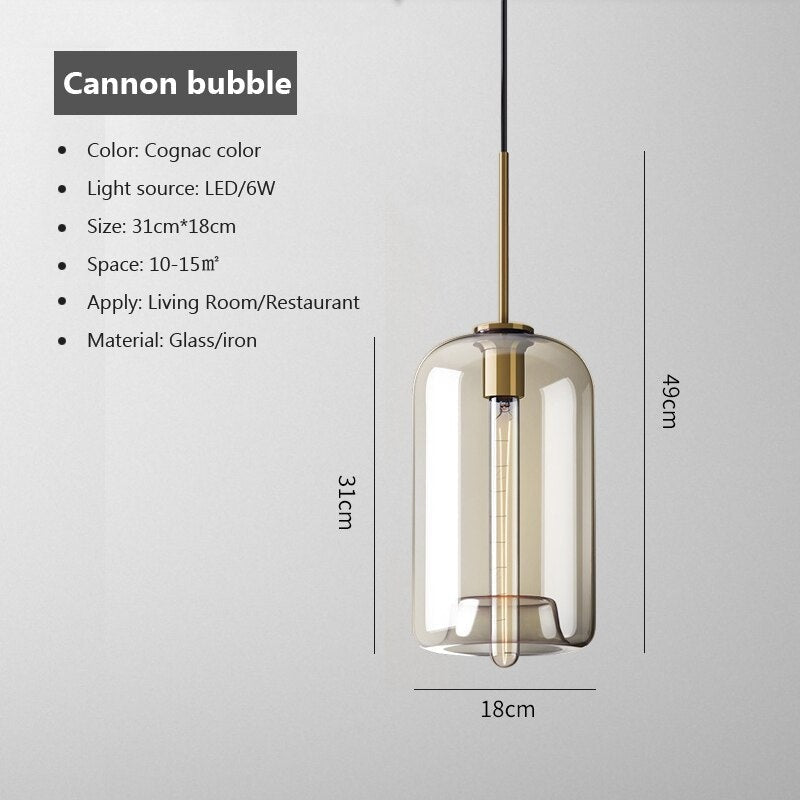 Modern Pendant Lighting | 1-light Glass Lamp | Kitchen Dining Room | Casalola - Lamps