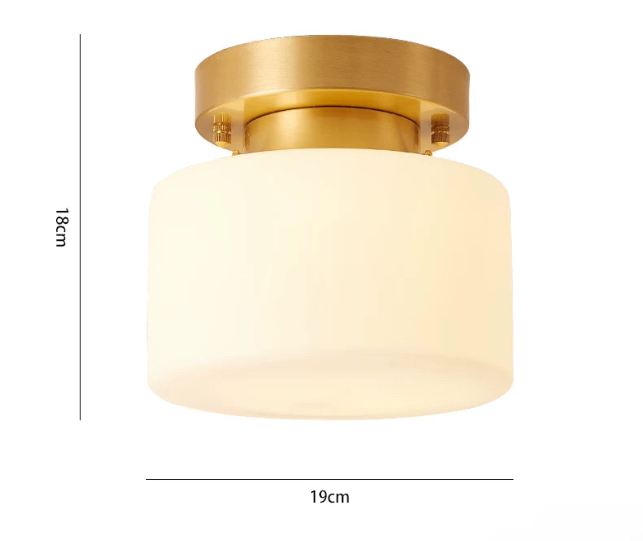 Modern Copper and Glass Flush Mount Ceiling Light – Compact Fixture for Low Ceilings - Mounts