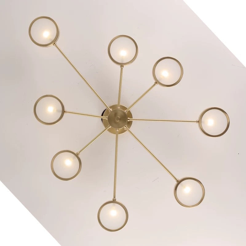 Modern Luxury Copper Semi-flush Mount Ceiling Light for Low Ceilings - Semi-flush Mounts