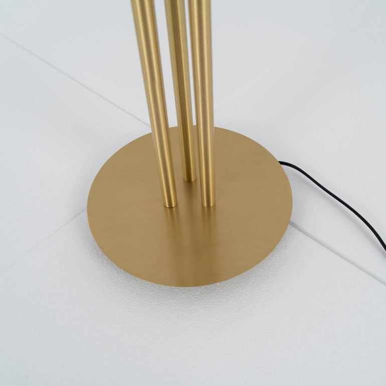 Modern Floor Lamp - Gold Finish Fabric Shade Warm Light Csa Ul Listed Ce - Lamps