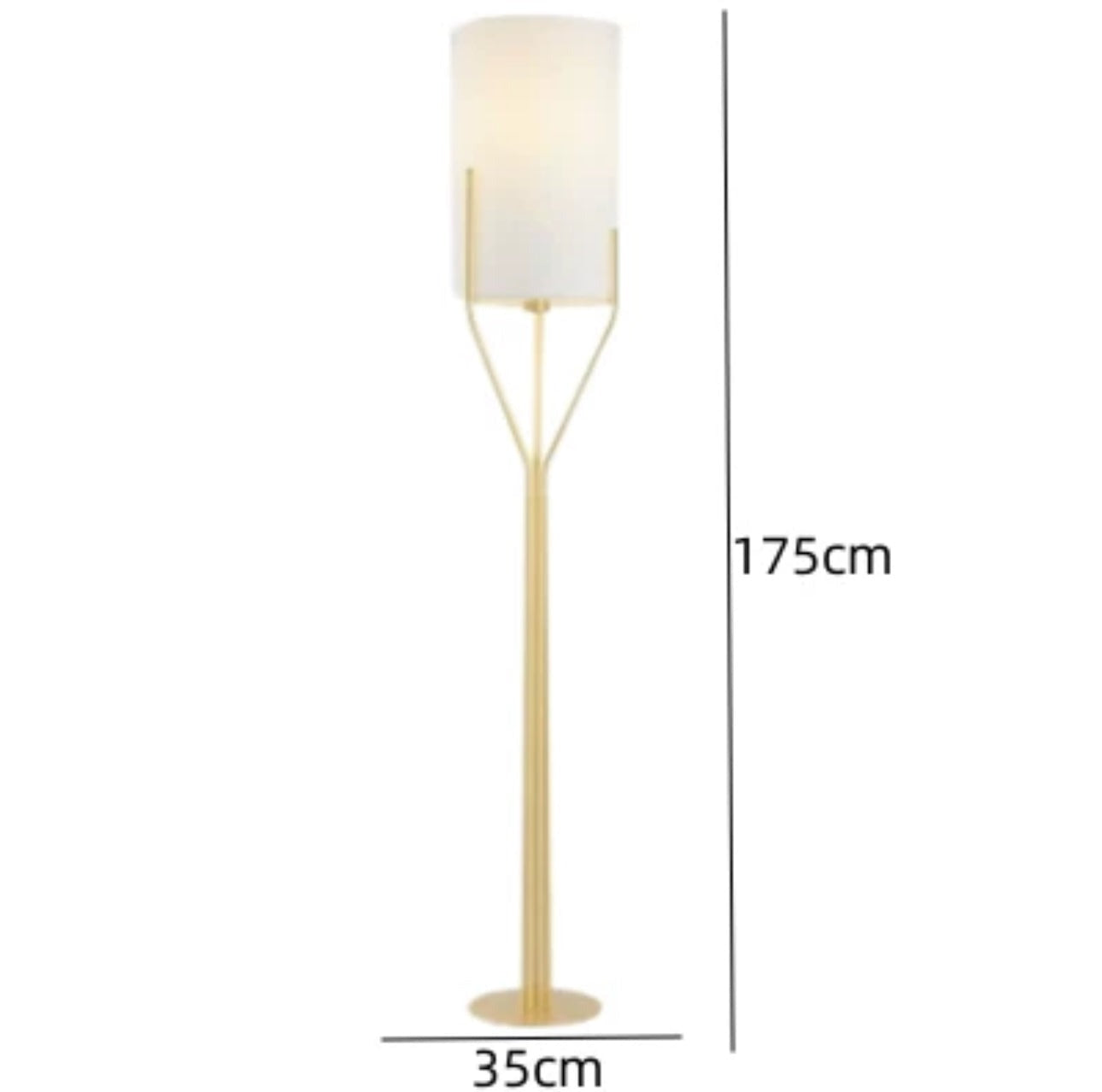 Modern Floor Lamp - Gold Finish Fabric Shade Warm Light Csa Ul Listed Ce - Lamps