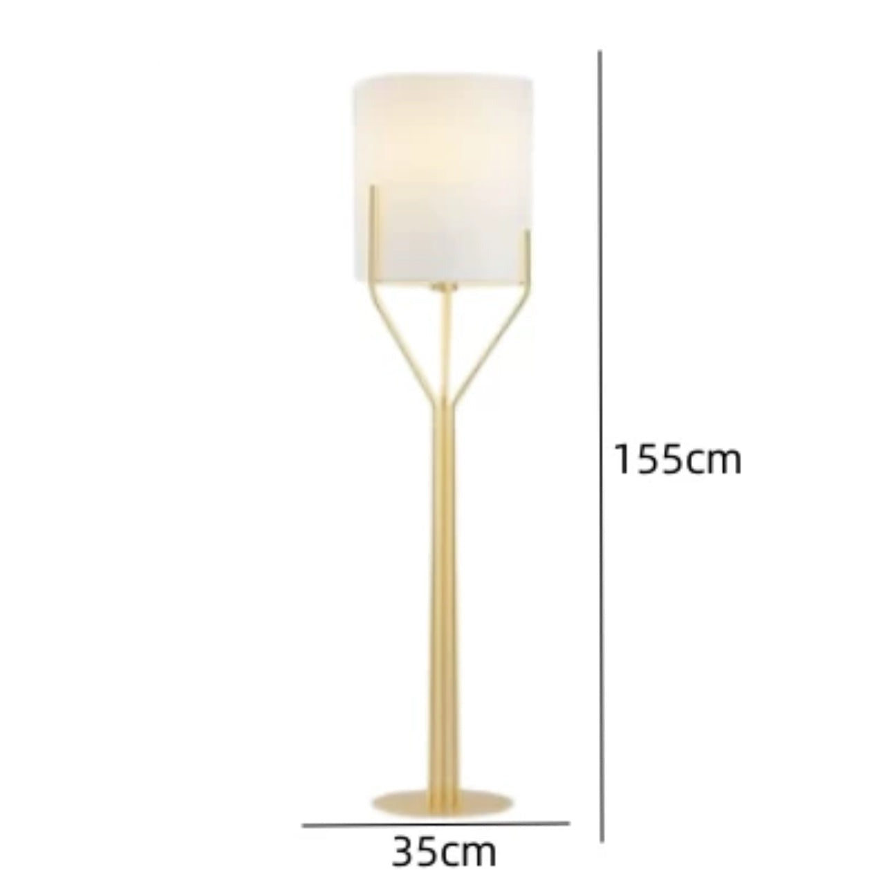 Modern Floor Lamp - Gold Finish Fabric Shade Warm Light Csa Ul Listed Ce - Lamps