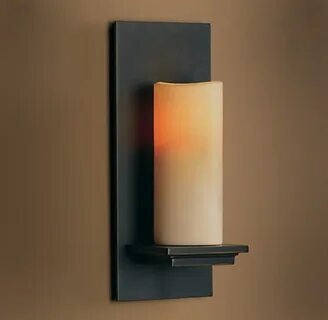 Iron and Glass Candle Wall Sconce – Modern Candle-style Light for Hallway or Bedroom - Minimalist Lamps