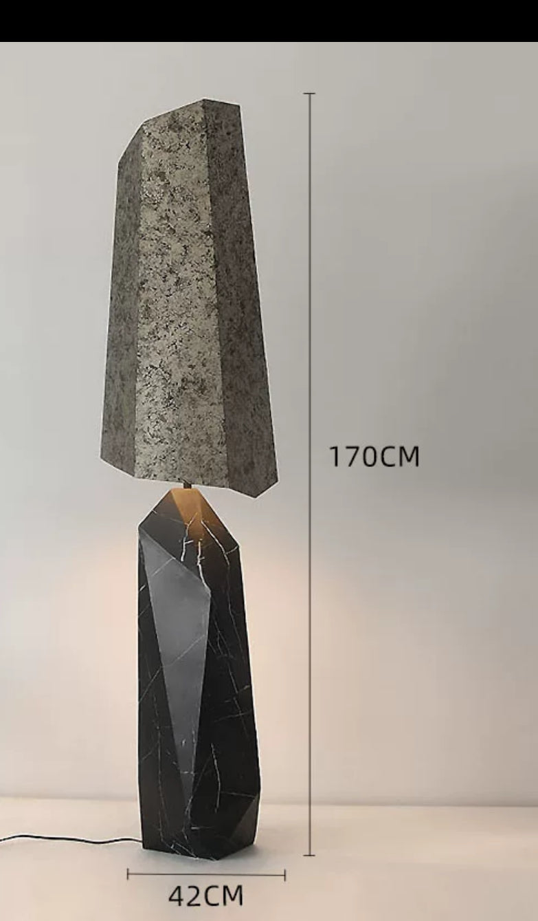 Modern Imitation Marble Floor Lamp - Iron Body 170cm Tall E27 Bulb Included - Minimalist Floor Lamps