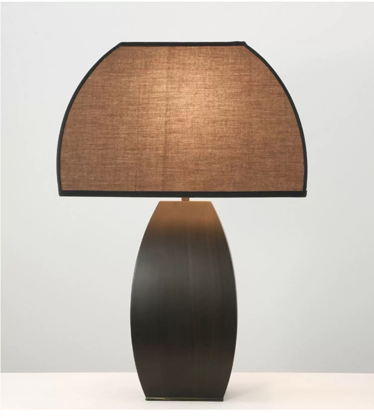 Modern Iron Table Lamp with Dark Fabric Shade for Living Room or Bedroom - Art Deco Lamps