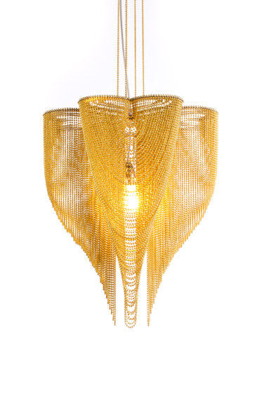 Luxury Clover Mesh Chandelier ?? Modern Lighting with Elegant Metal Drapes for High-end Interiors - Chandeliers