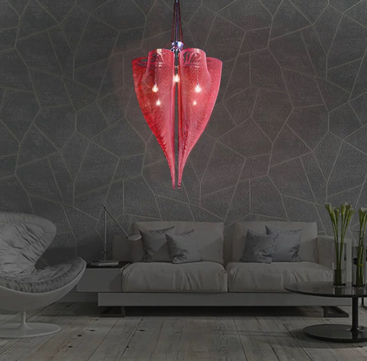 Luxury Clover Mesh Chandelier ?? Modern Lighting with Elegant Metal Drapes for High-end Interiors - Chandeliers