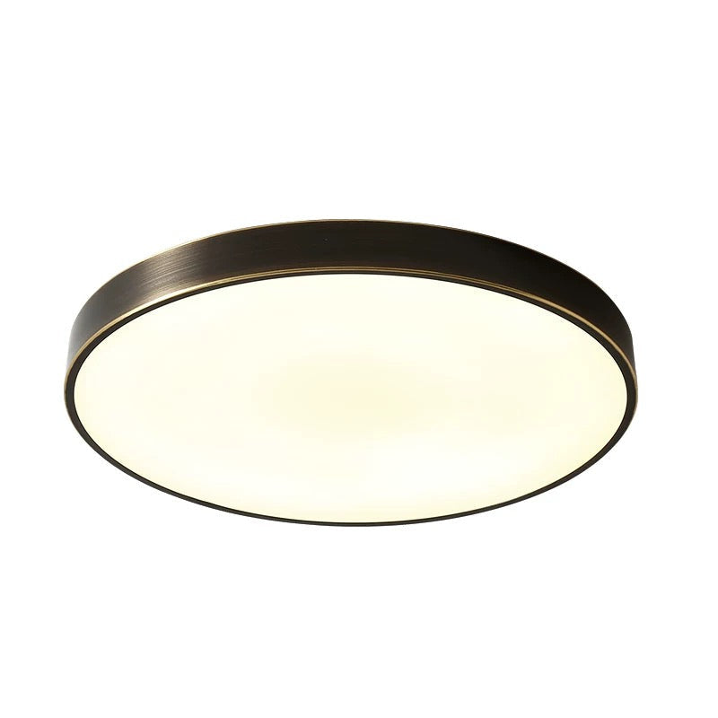 Modern Minimalism Black Copper Flush Mount Ceiling Light for Low - Mounts