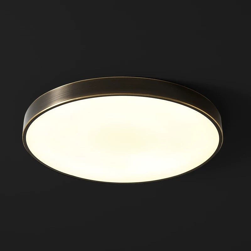 Modern Minimalism Black Copper Flush Mount Ceiling Light for Low - Mounts