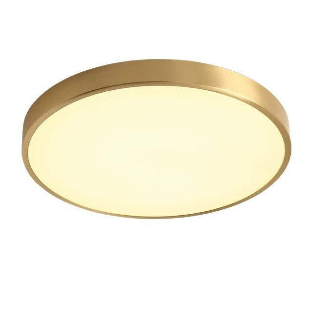 Modern Minimalism Copper Flush Mount Ceiling Light for Low - Mounts