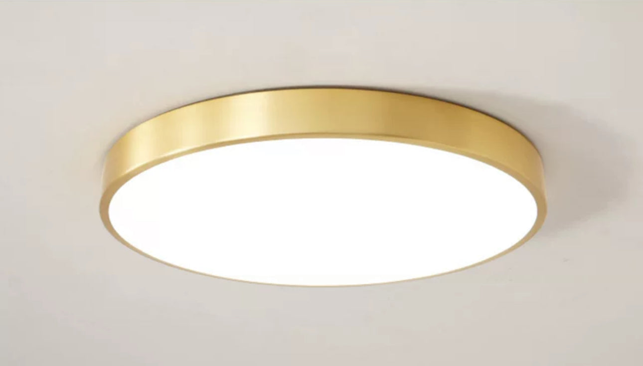 Modern Minimalism Copper Flush Mount Ceiling Light for Low - Mounts