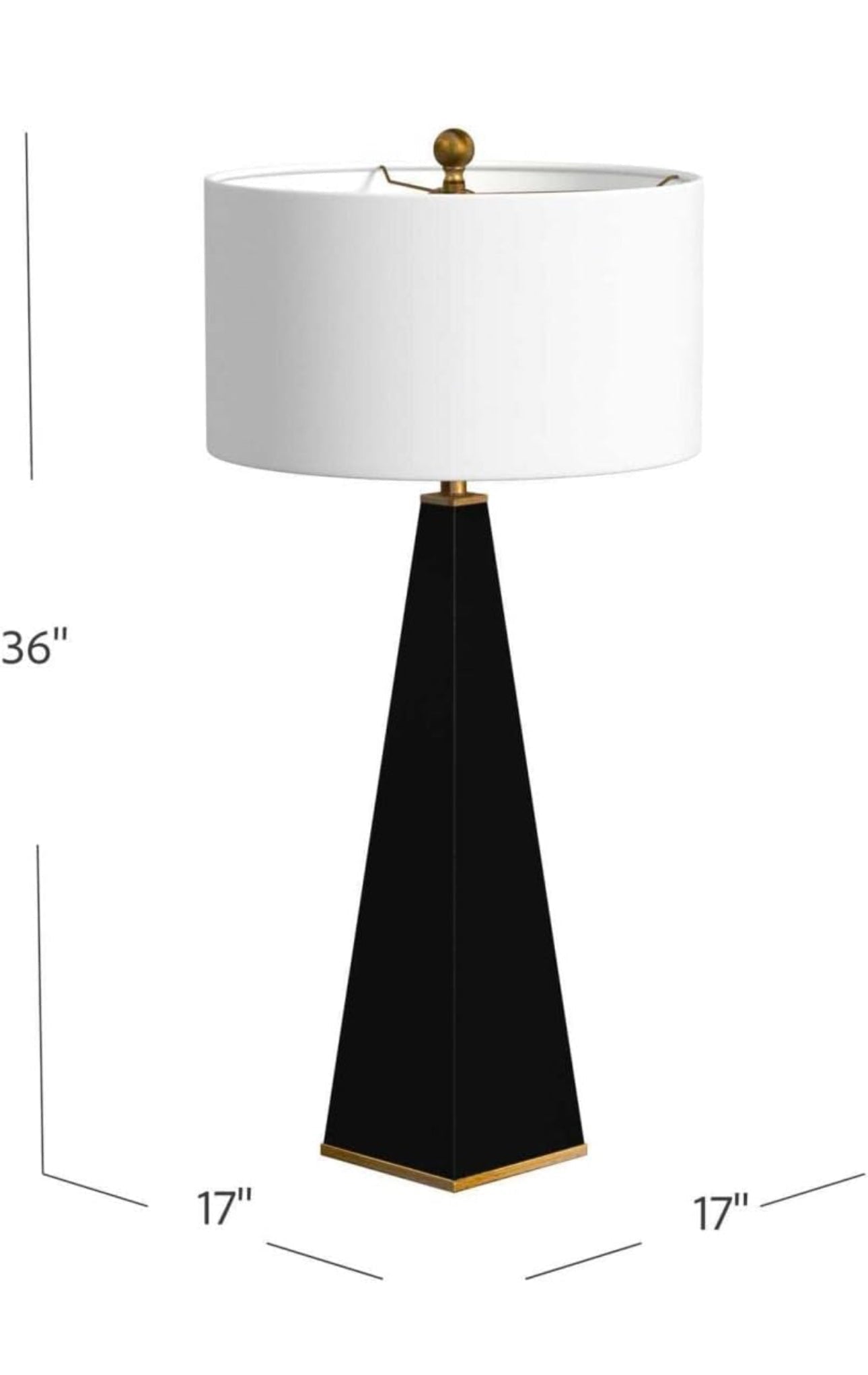 Modern Obelisk Table Lamp with Copper Accents and Fabric Shade for Living Room or Bedroom - Lamps