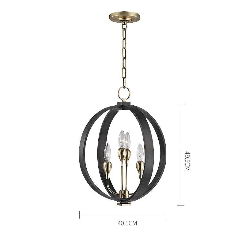 Modern Orb Candelabra Chandelier with Brass and Iron – Statement Lighting for Dining Room or Entryway - Pendant Lamps