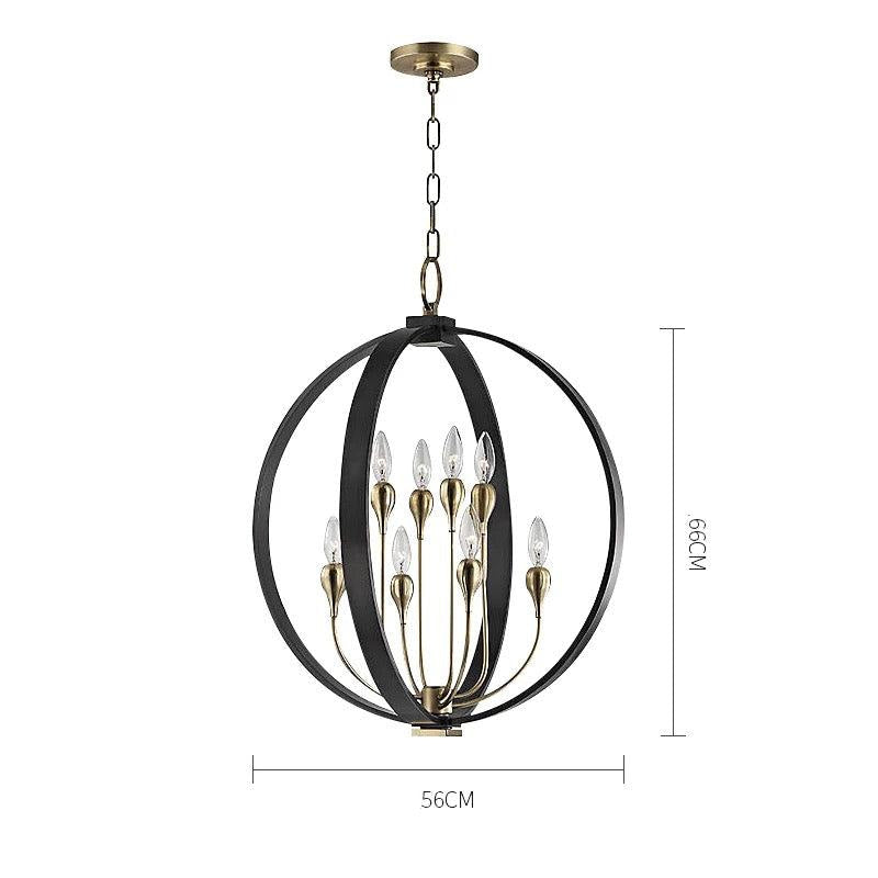 Modern Orb Candelabra Chandelier with Brass and Iron – Statement Lighting for Dining Room or Entryway - Pendant Lamps