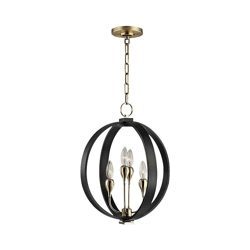 Modern Orb Candelabra Chandelier with Brass and Iron – Statement Lighting for Dining Room or Entryway - Pendant Lamps