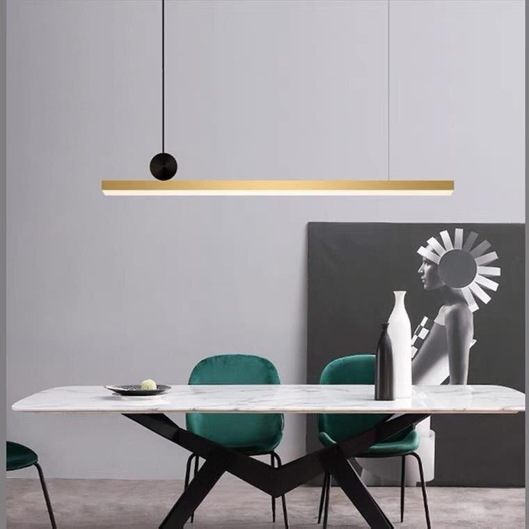 Modern Rectangular Led Ceiling Light Fixtures | Kitchen Pendant Lighting | Dining Room - Semi-flush Mounts