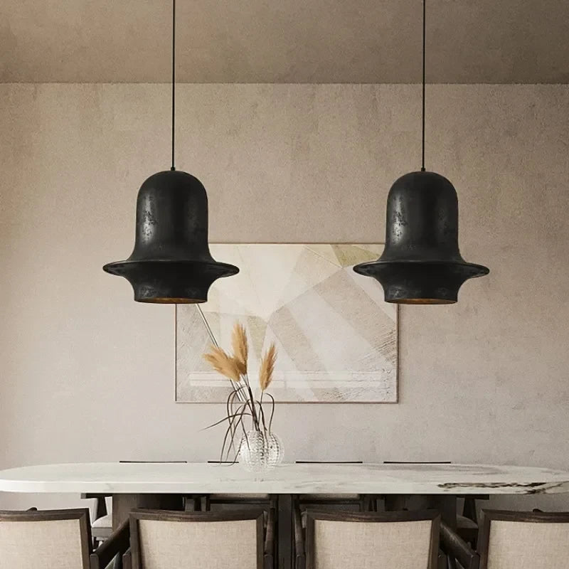 Wabi-sabi White Black Pendant Light Fixtures For Dining Room Kitchen - Lamps