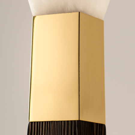 Designer Resin Black and Gold Floor Lamp - Modern Sculptural Design - Lamps