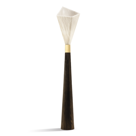 Designer Resin Black and Gold Floor Lamp - Modern Sculptural Design - Lamps