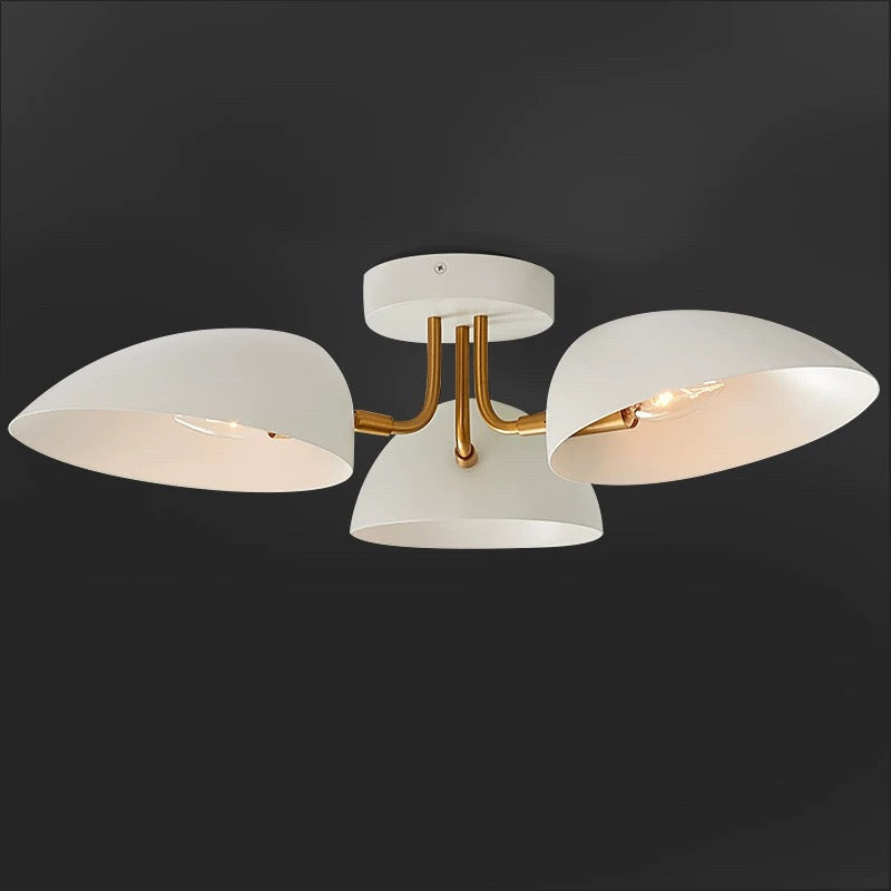 Modern Semi-flush Mount Ceiling Light for Low Ceilings – 3-light Fixture with White Acrylic Shades - Semi-flush Mounts