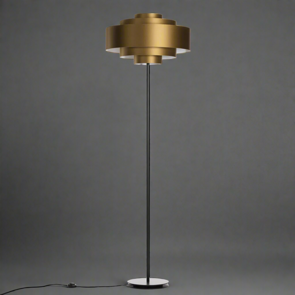 MODERN TIERED BRASS FLOOR LAMP - CL85070M