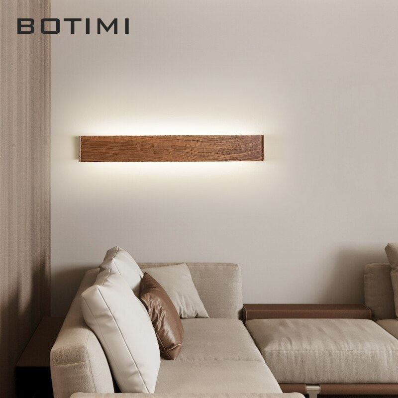 Modern Walnut Wall Light Fixtures For Living Room Bedroom Dining - Minimalist Lamps