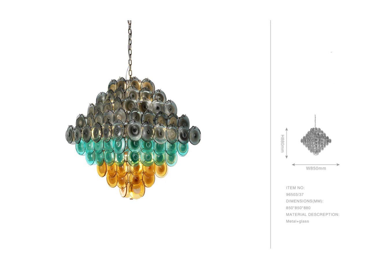 Murano Round Glass Chandelier for Modern and Eclectic Interiors - Chandeliers