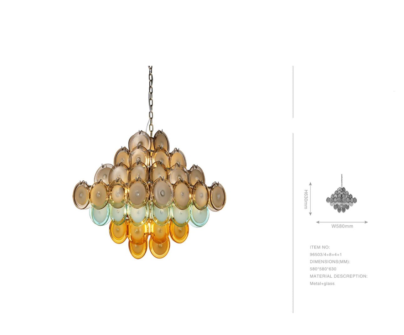 Murano Round Glass Chandelier for Modern and Eclectic Interiors - Chandeliers