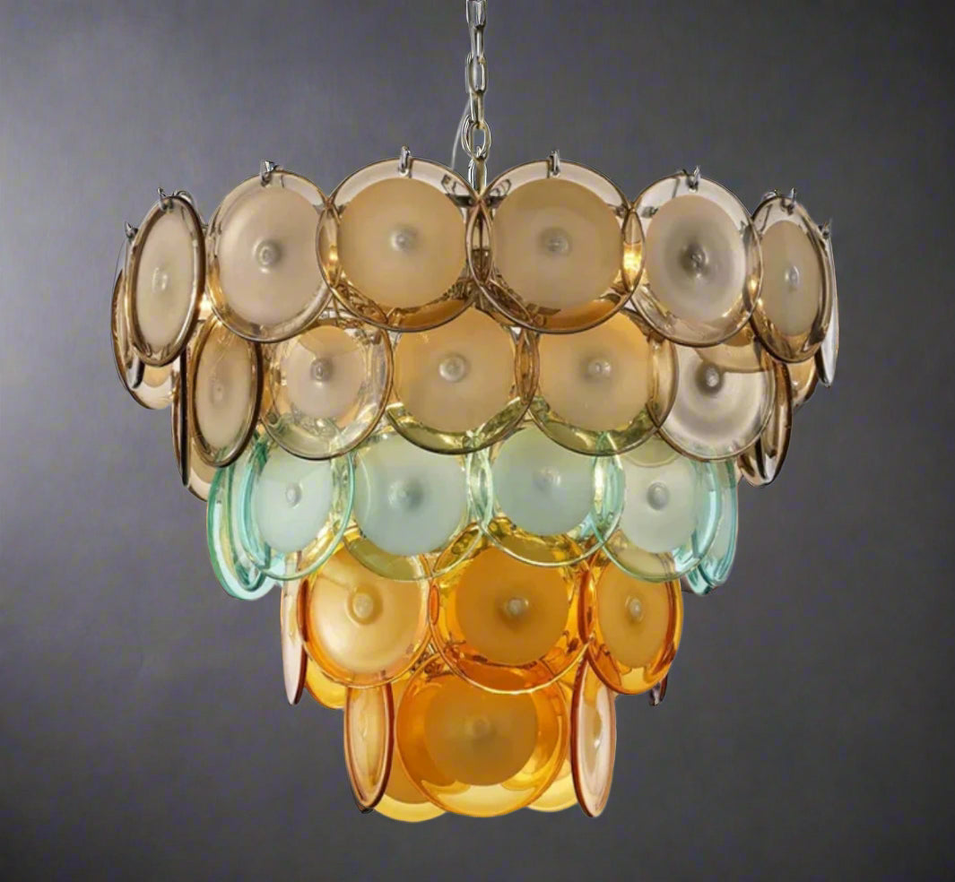 Murano Round Glass Chandelier for Modern and Eclectic Interiors - Chandeliers