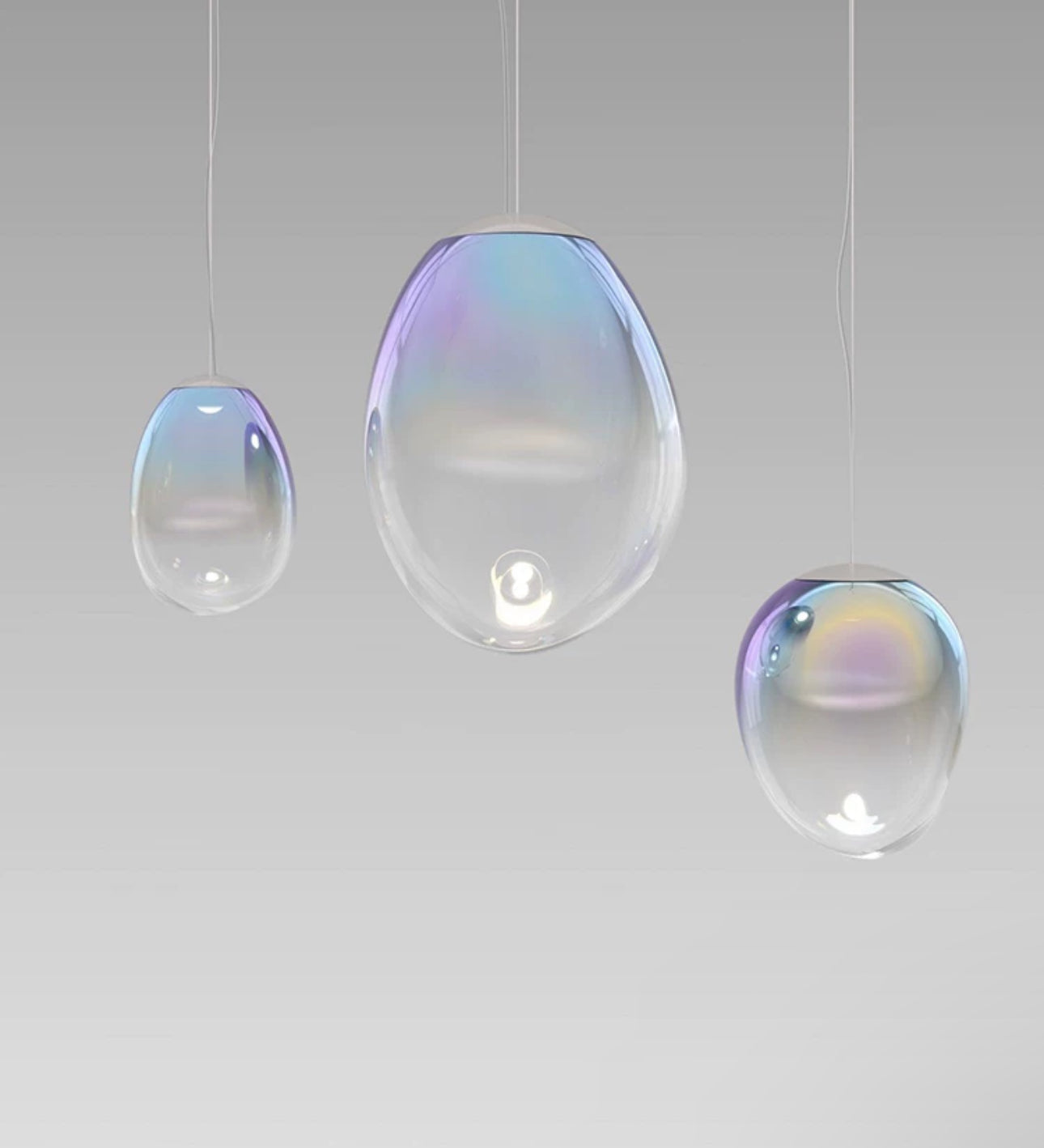 Stellar Nebula Pendant Lamp - Frosted Glass in Small (22cm) & Medium (30cm) - Modern Scandinavian Design - Lamps