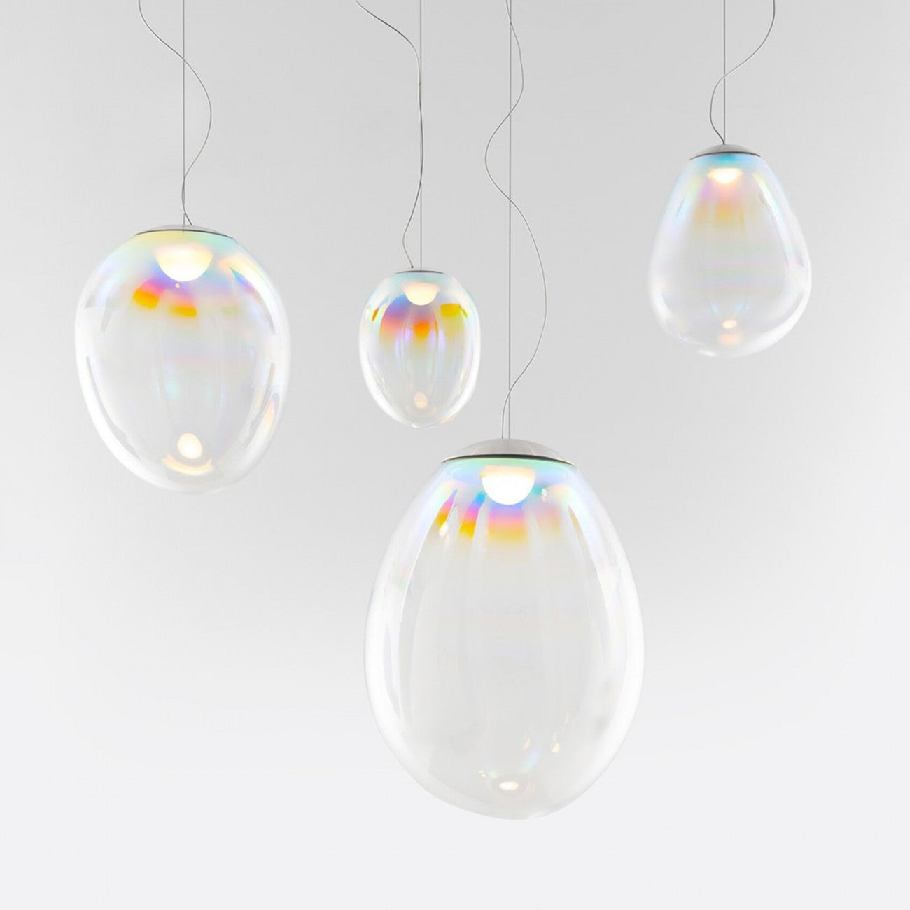 Stellar Nebula Pendant Lamp - Frosted Glass in Small (22cm) & Medium (30cm) - Modern Scandinavian Design - Lamps