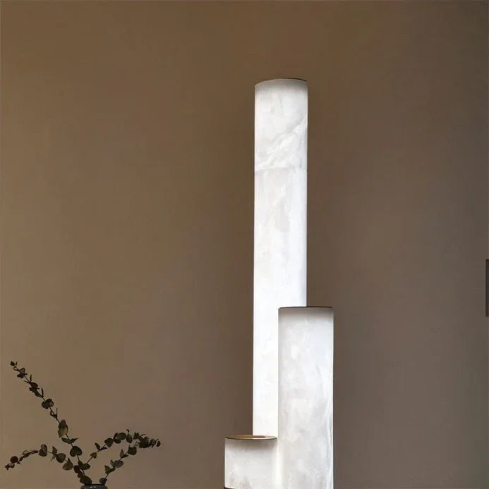 Brass & Alabaster Led Floor Lamp - Dimmable Multi-temperature Luxurious Design - Modern Lamps