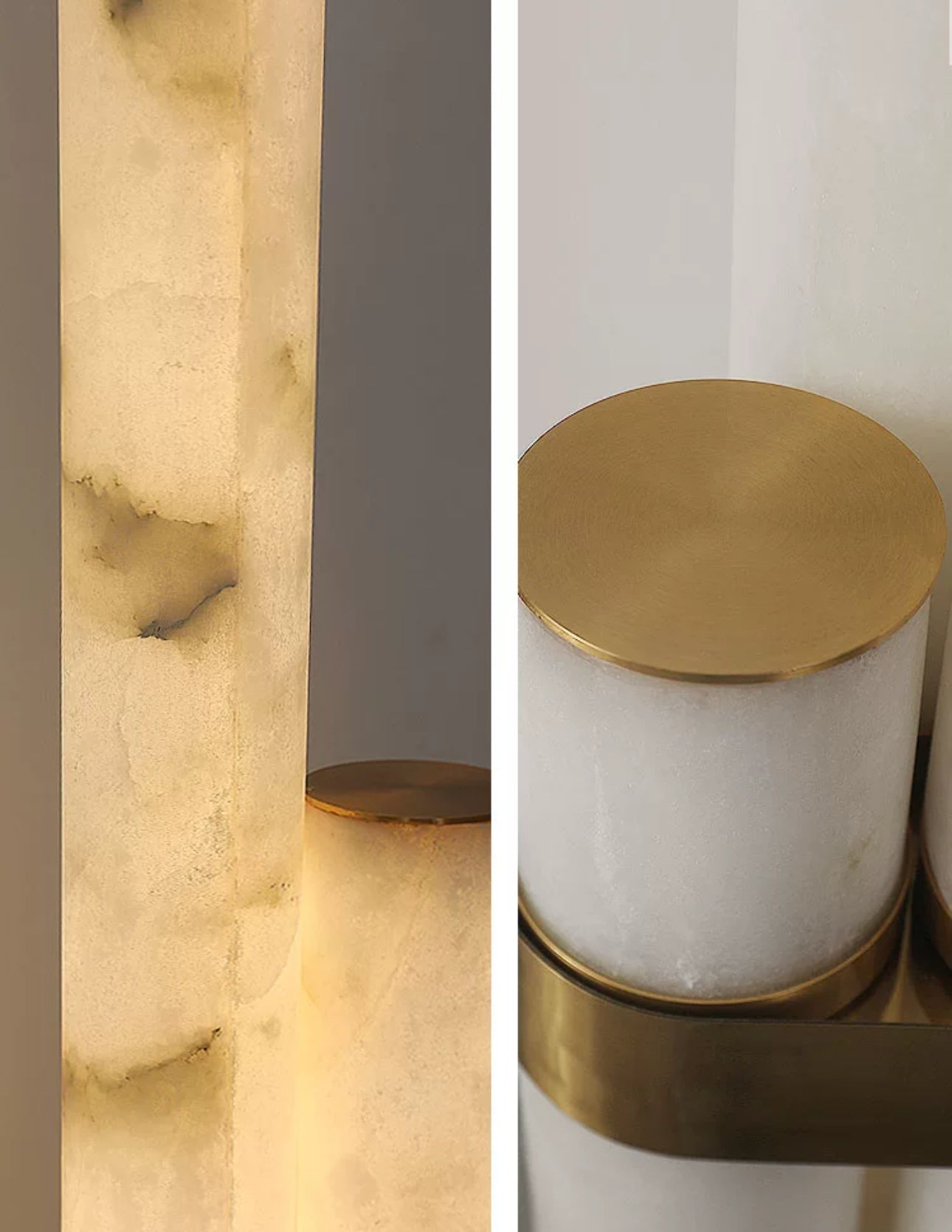 Brass & Alabaster Led Floor Lamp - Dimmable Multi-temperature Luxurious Design - Modern Lamps