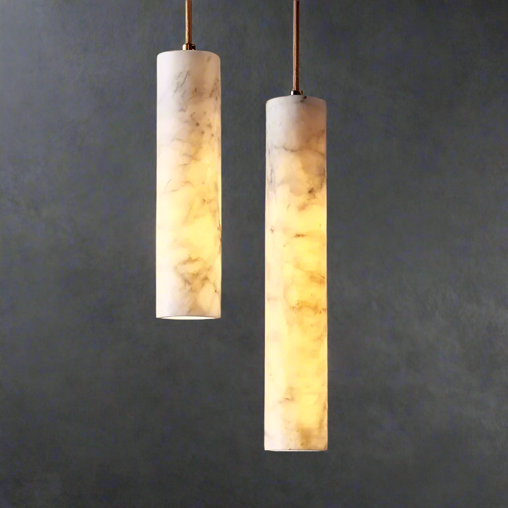 Natural Marble Pendant Lights for Dining Room Kitchen Island Stairs - Lamps