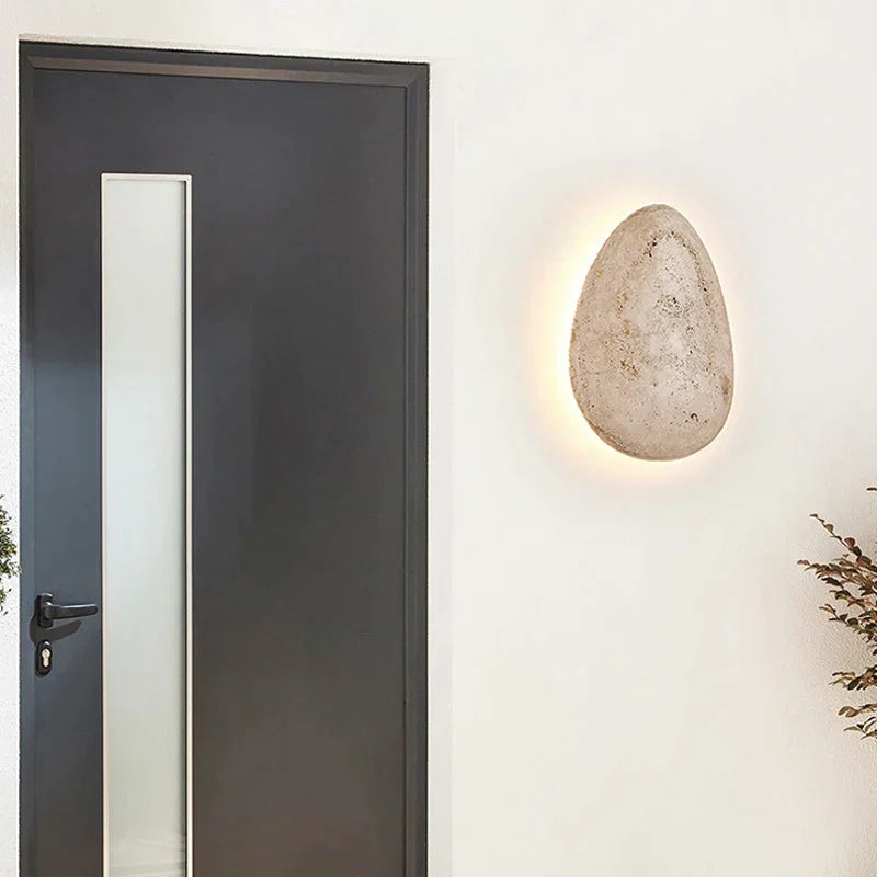 Natural Stone Wall Light Fixtures Wabi-sabi Corridor Living Room Bedroom Lamp - Minimalist Lamps