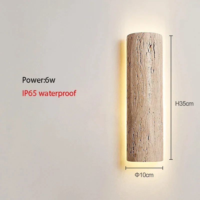 Taupe Natural Travertine Stone Led Wall Sconce For Indoor Outdoor Home Hotel - Modern Sconces