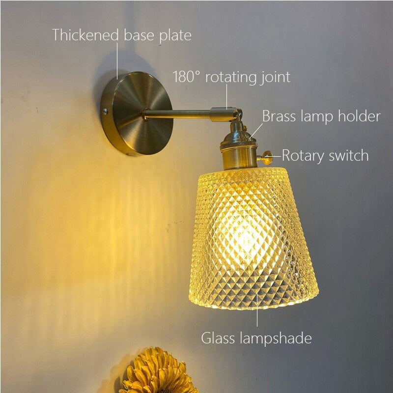 Nordic Wall Lamp With Rotatable Glass Shade - Modern Sconces