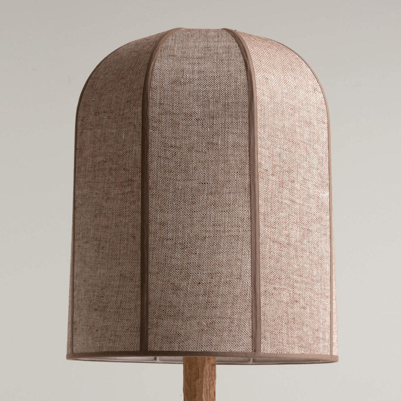 Scandinavian Oak Floor Lamp with Linen Shade – Minimalist Standing for Modern Interiors - Floor Lamps