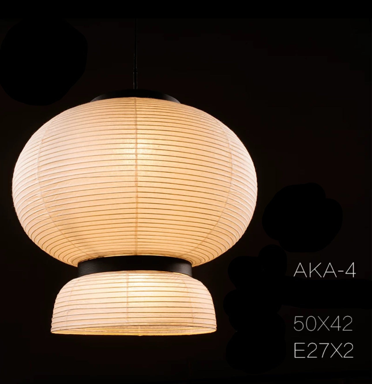 Aka-4 Paper Lantern Lamp - Minimalist Japanese Craftsmanship - Pendant Lamps