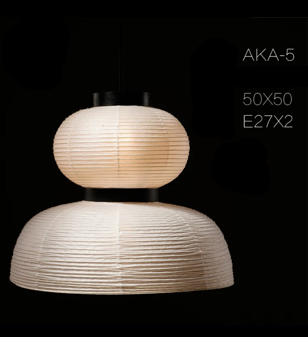 Aka-4 Paper Lantern Lamp - Minimalist Japanese Craftsmanship - Pendant Lamps