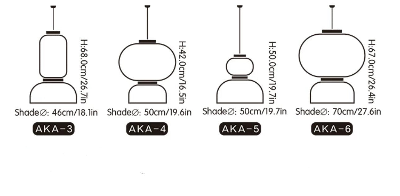 Aka-4 Paper Lantern Lamp - Minimalist Japanese Craftsmanship - Pendant Lamps