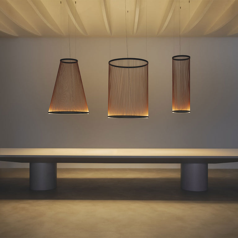 Pendant Light Collection in Aluminum Brass and Polycarbonate – Modern Lighting for Dining Living Spaces - Lamps