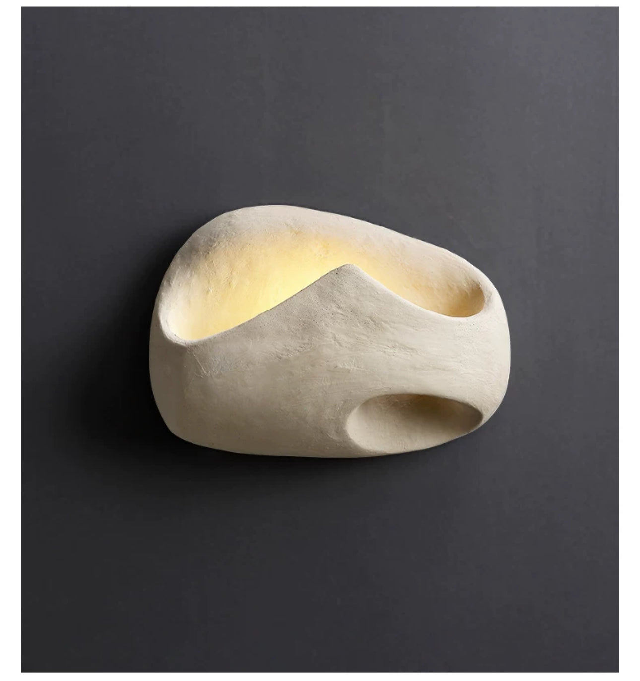 Plaster Wabi-sabi Wall Lamp with Warm Led Light - Minimalist Lamps