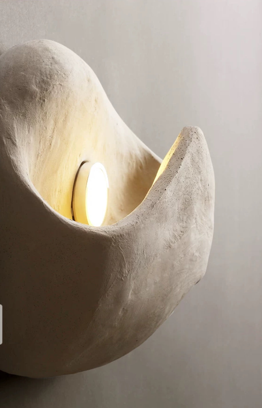 Plaster Wabi-sabi Wall Lamp with Warm Led Light - Minimalist Lamps